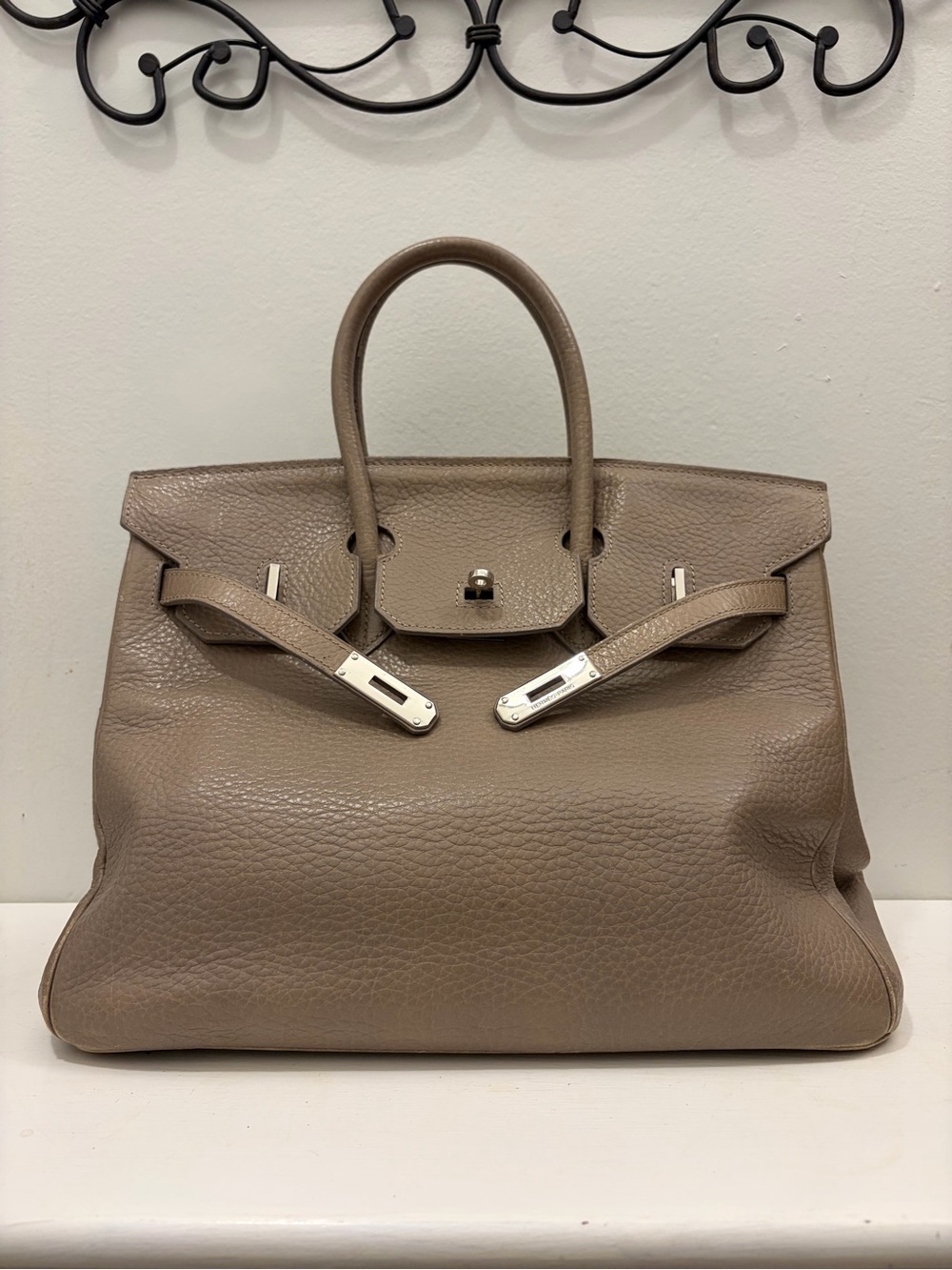 Hermès Birkin 35 crafted in Étoupe Togo leather (2005)